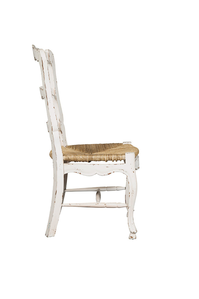 Ladderback Side Chair in White Dining Chairs Ornamental Classics   