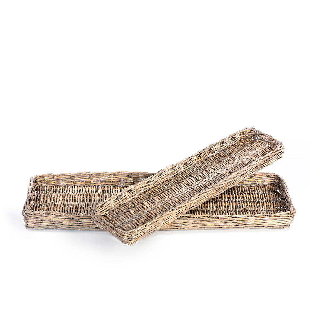 Rattan Bread Tray Set Decor Farmhouse Designs   