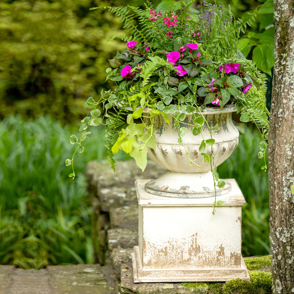 Antique Style Urn with Pedestal Decor Farmhouse Designs   
