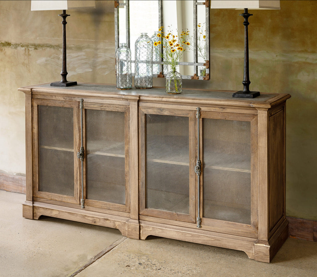 Zinc Aged Rustic Cabinet Buffets & Sideboards Farmhouse Designs   