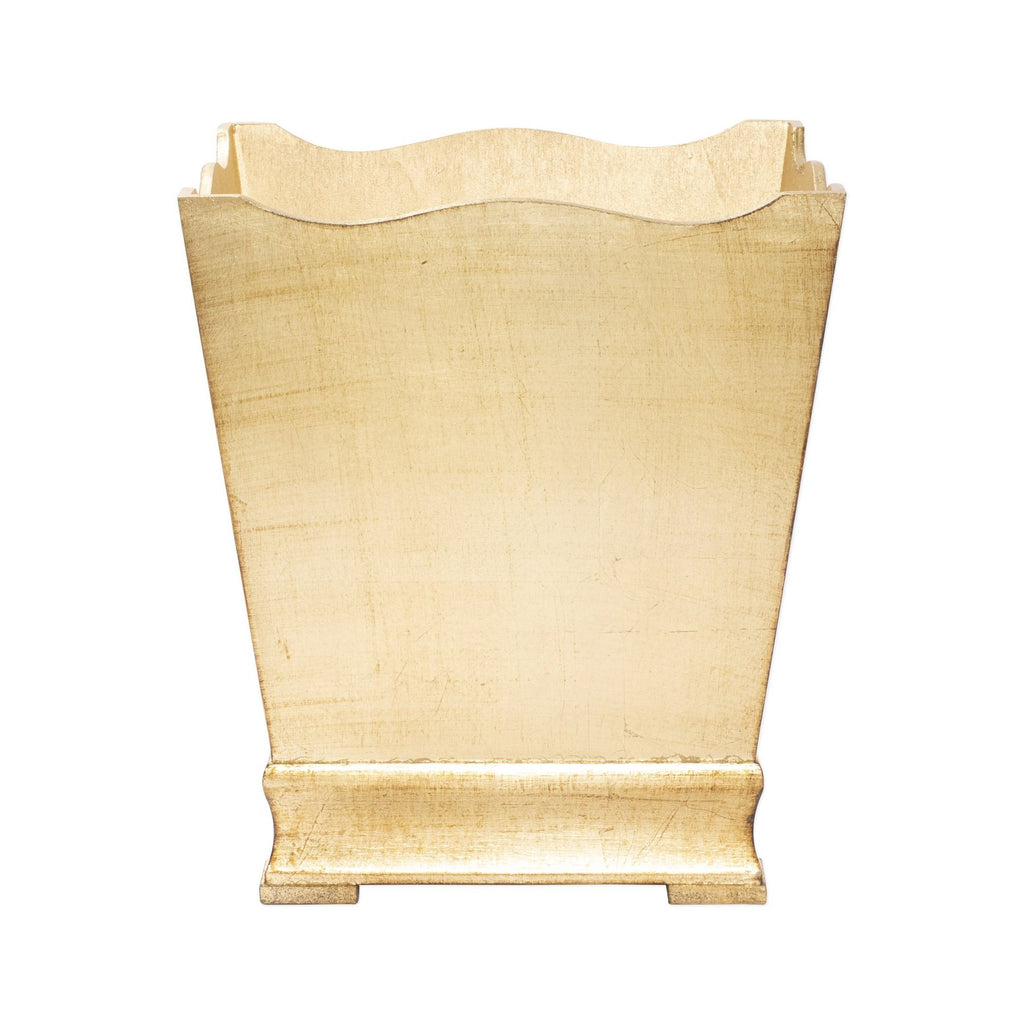 Florentine Wooden Accessories Gold Waste Basket Decor Vietri Gold  