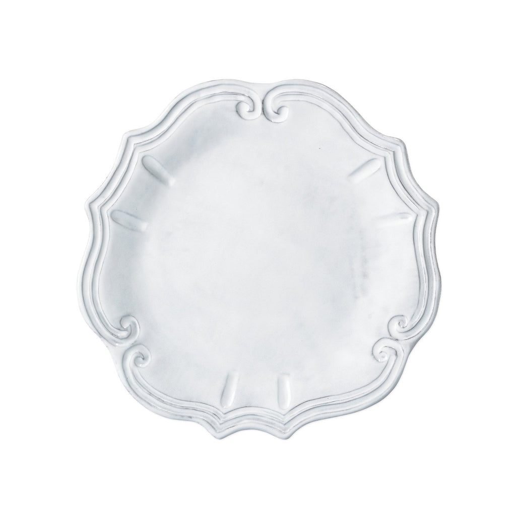 Incanto Baroque European Dinner Plate Dinnerware Vietri White  