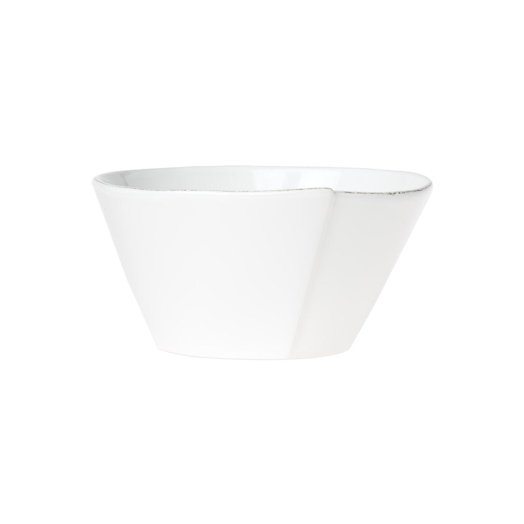 Lastra White Medium Stacking Serving Bowl Serveware Vietri White  