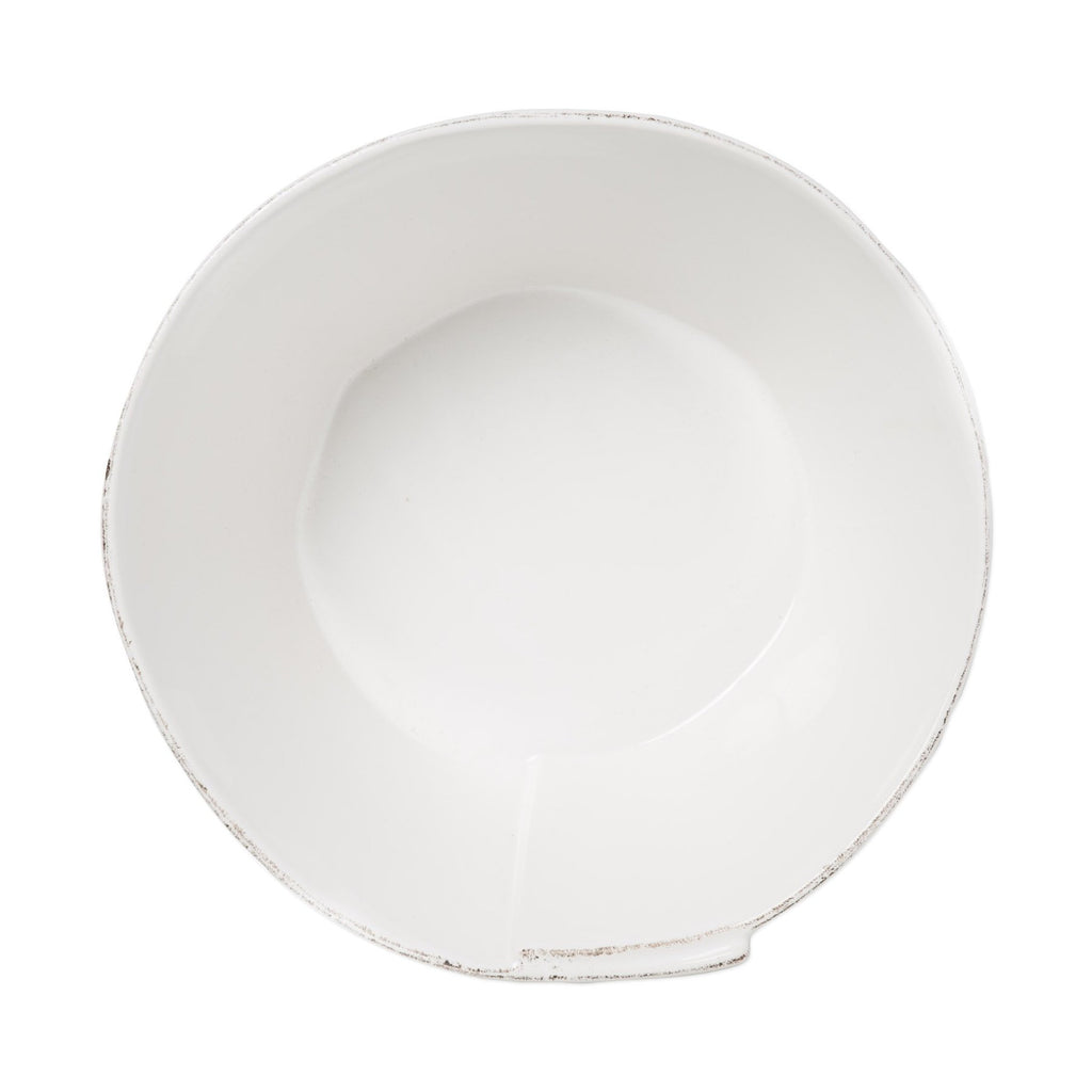 Lastra White Large Stacking Serving Bowl Serveware Vietri   