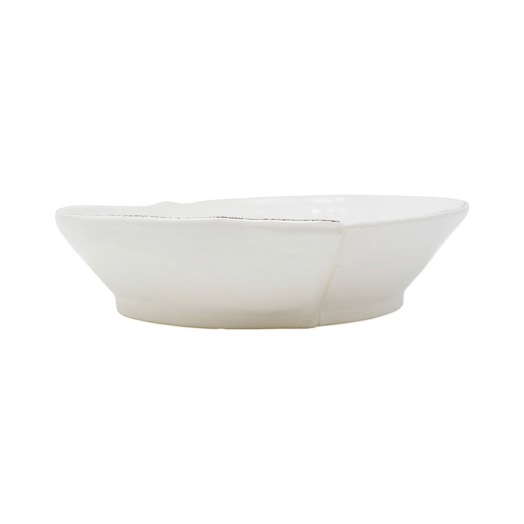 Lastra White Medium Shallow Serving Bowl Serveware Vietri White  