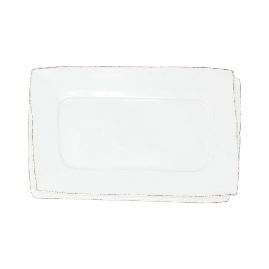 Lastra White Small Rectangular Tray Serveware Vietri White  