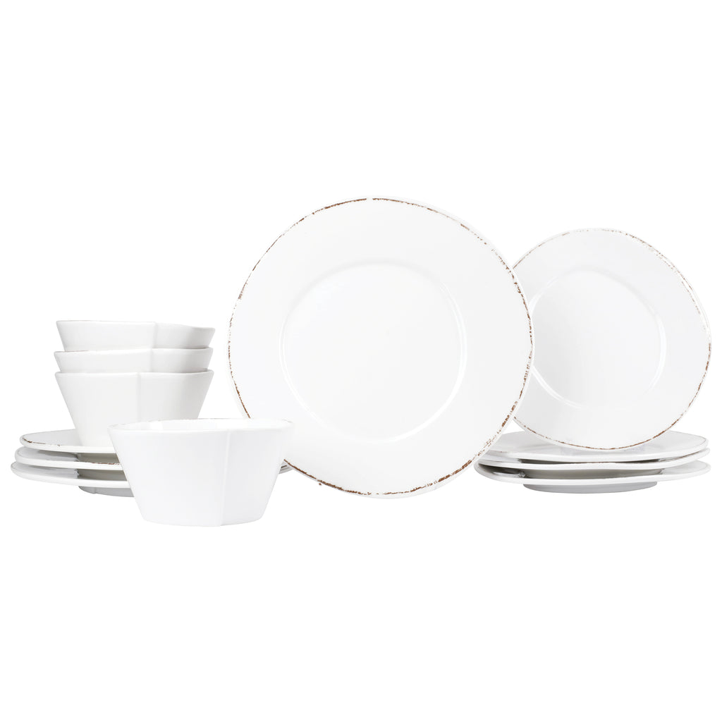 Melamine Lastra White Twelve-piece Place Setting Dinnerware Vietri   