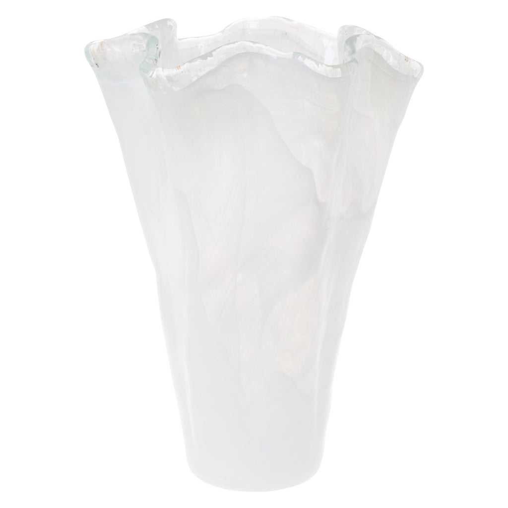 Onda Glass White Large Vase Vases Vietri White  