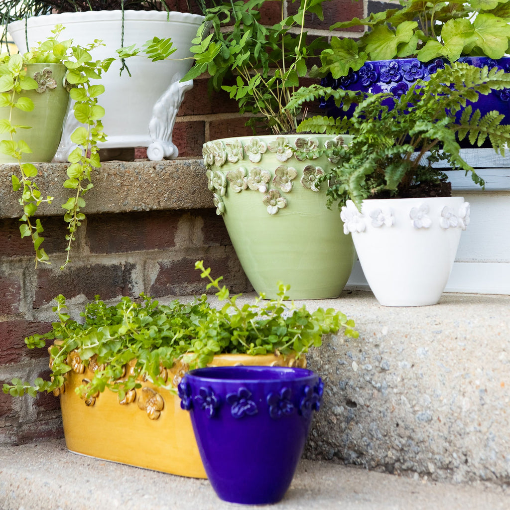 small rustic plant pots Rustic Garden White Small Cachepot