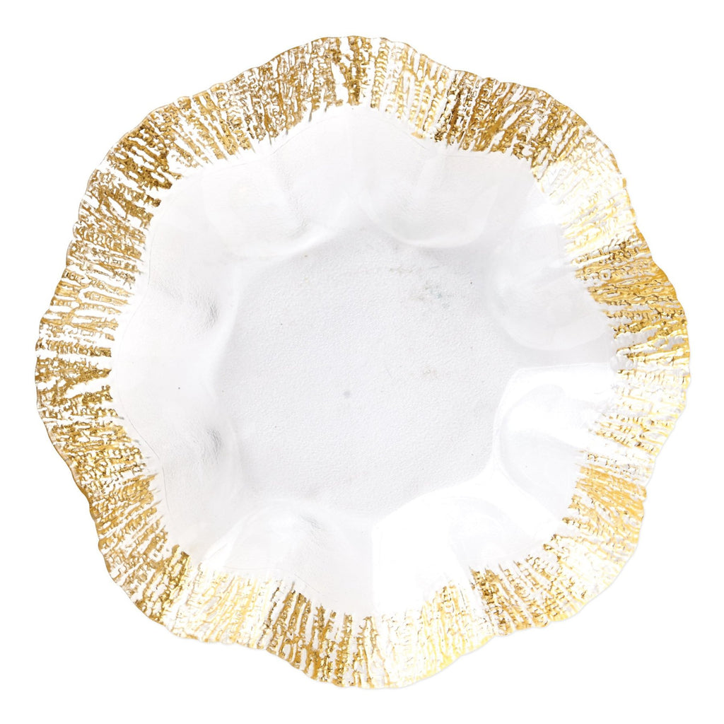Rufolo Glass Gold Platter Serveware Vietri Gold  