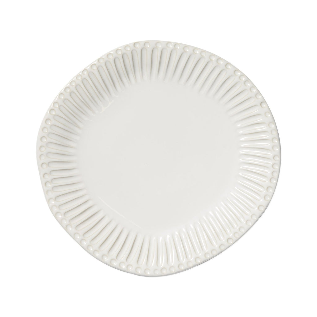 Incanto Stone Stripe Dinner Plate Dinnerware Vietri White  