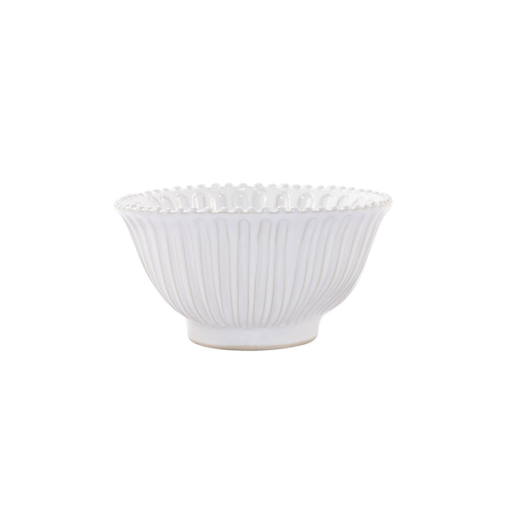 Incanto Stone White Stripe Small Serving Bowl Serveware Vietri White  