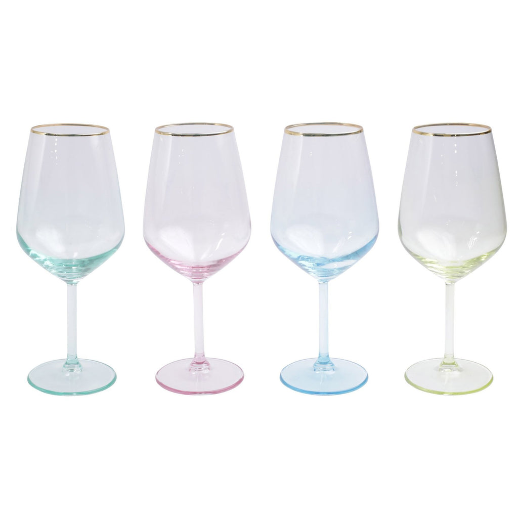Rainbow Assorted Wine Glasses - Set of 4 Glassware Vietri Assorted  