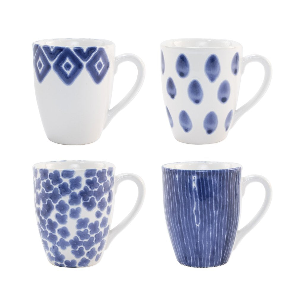 Santorini Assorted Mugs - Set Of 4 Bowls & Mugs Vietri   