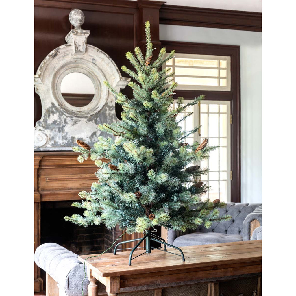 Blue Spruce Tree with Lights 4.5' Decor Farmhouse Designs   