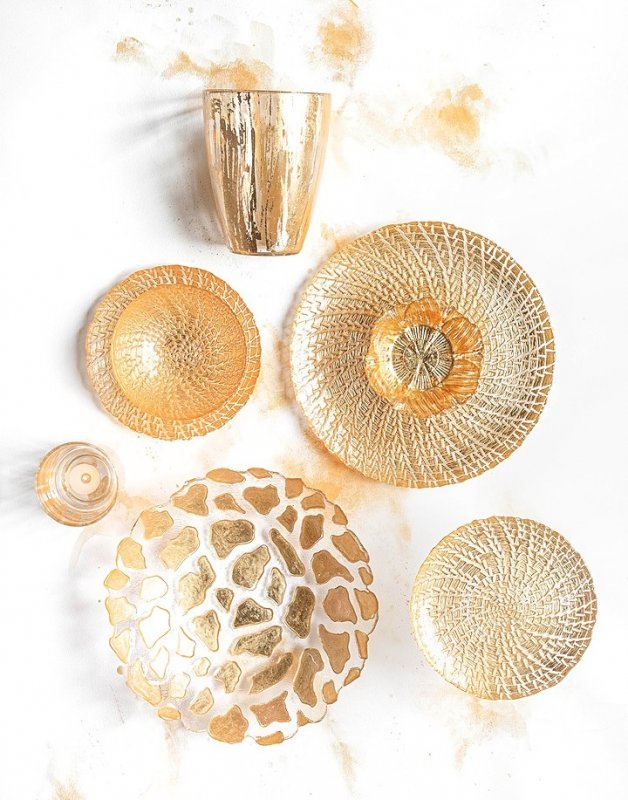 Rufolo Glass Gold Brushstroke Vase Vases Vietri   