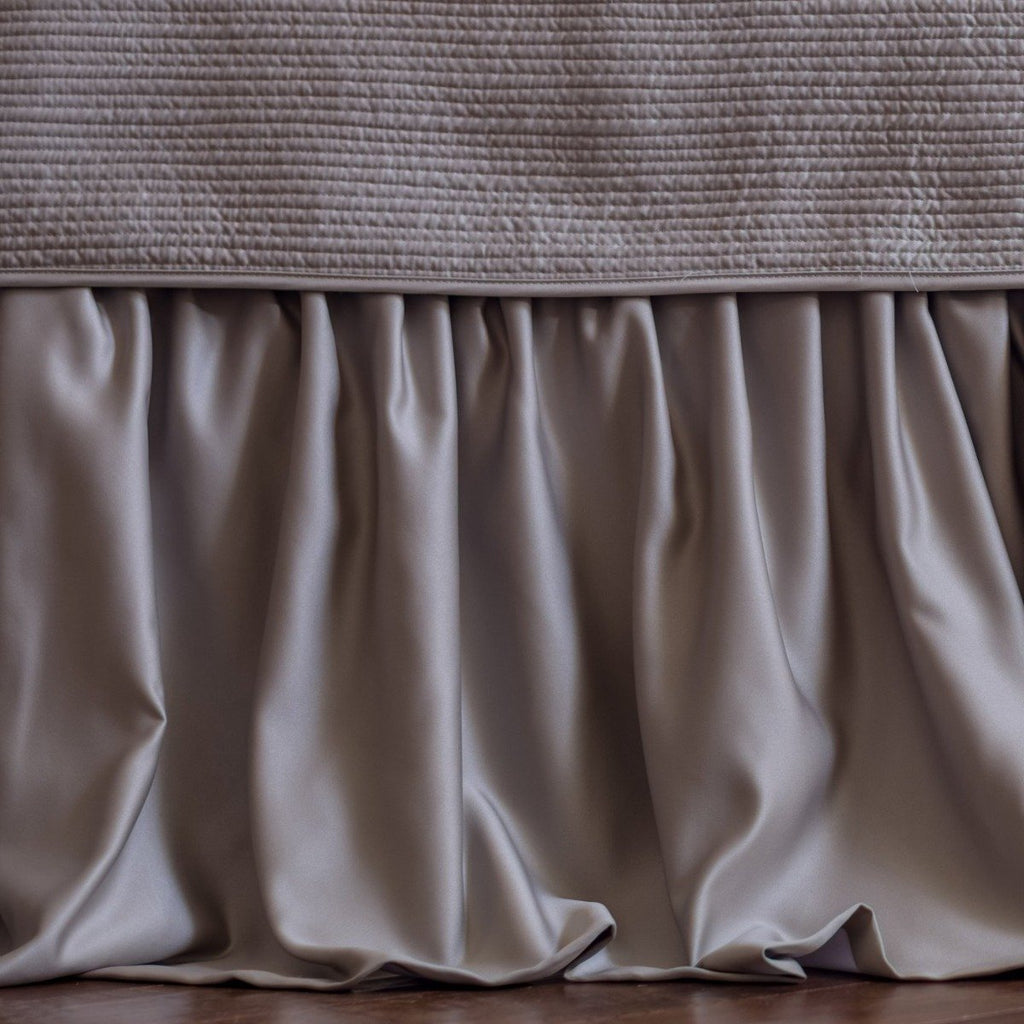 Lili Alessandra Battersea Gathered 3-Panel Bed Skirt Bed Skirts Lili Alessandra Taupe  