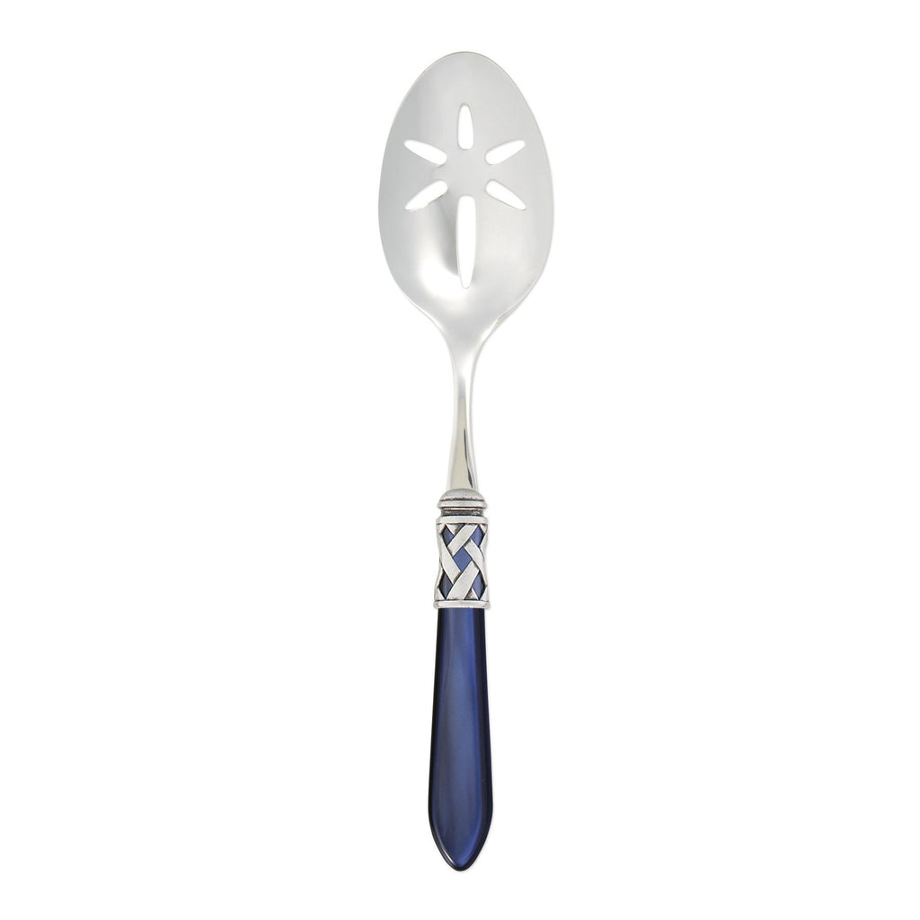 Aladdin Antique Finish Slotted Serving Spoon Serveware Vietri Blue  