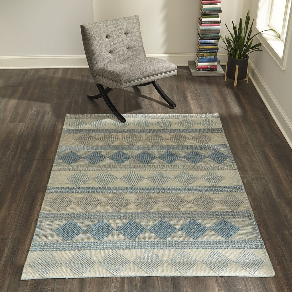 Blue Diamond Textured Rug – The Bella Cottage Inc.