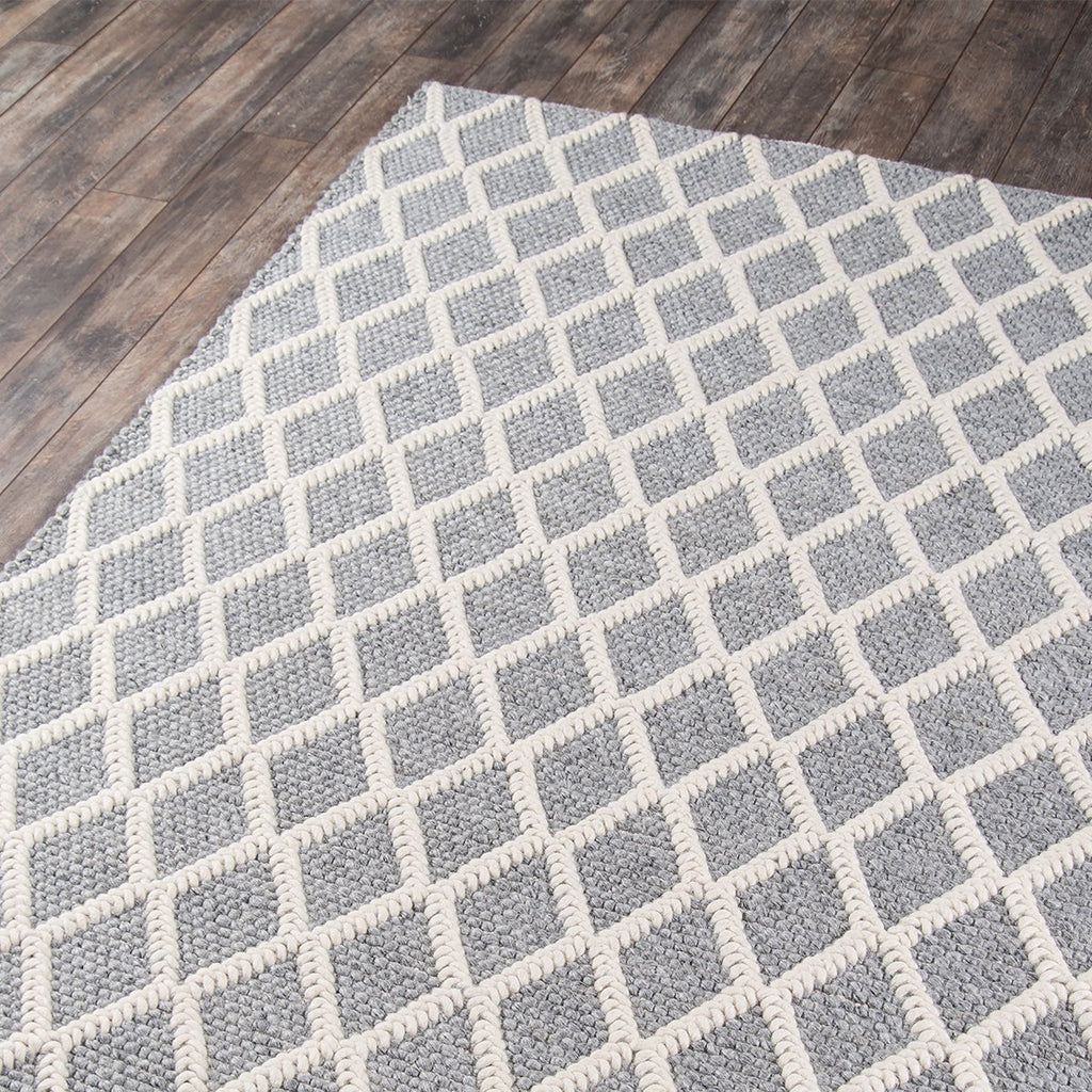 Grey and Ivory Diamond Rug – The Bella Cottage Inc.