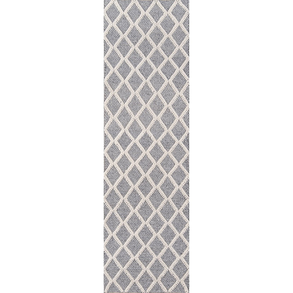 Grey and Ivory Diamond Rug Style Inspiration Momeni 2.3' x 8'  