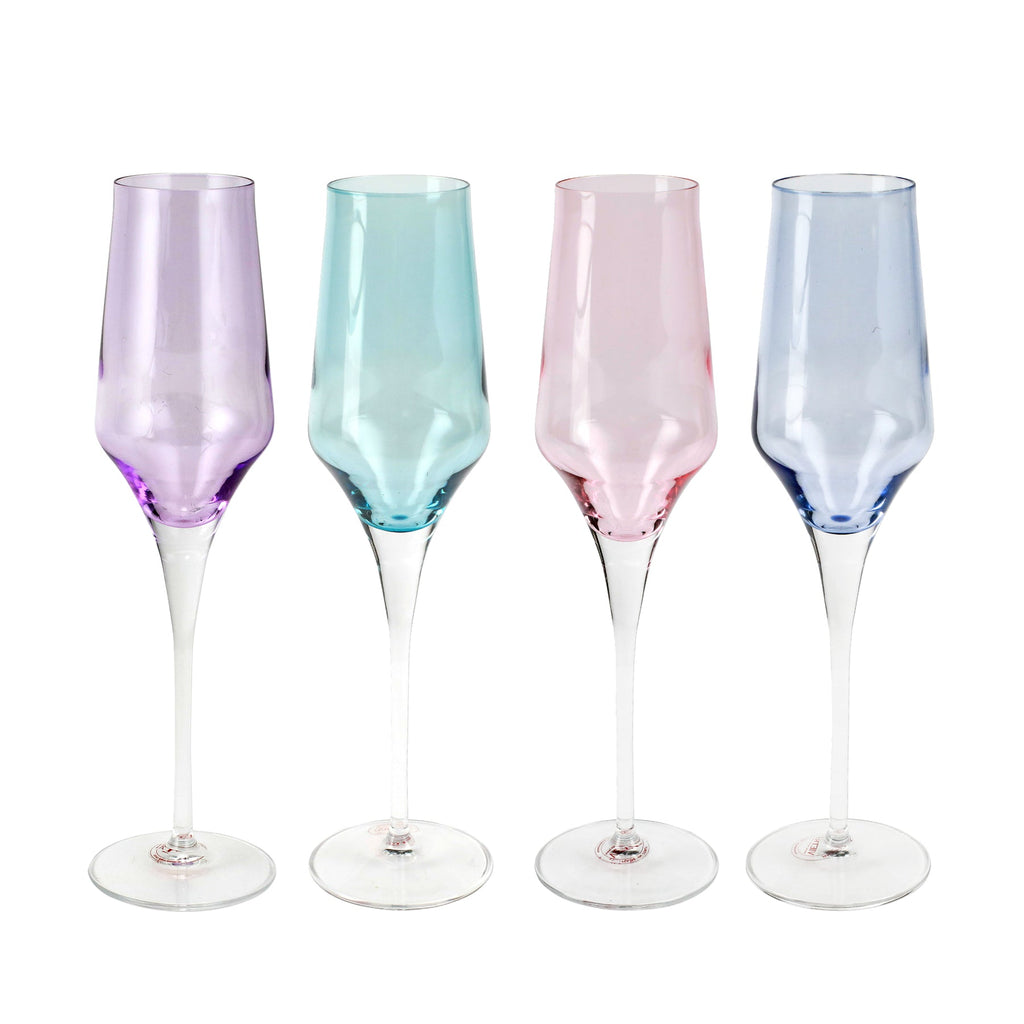 Contessa Assorted Champagne Glasses - Set of 4  Vietri   