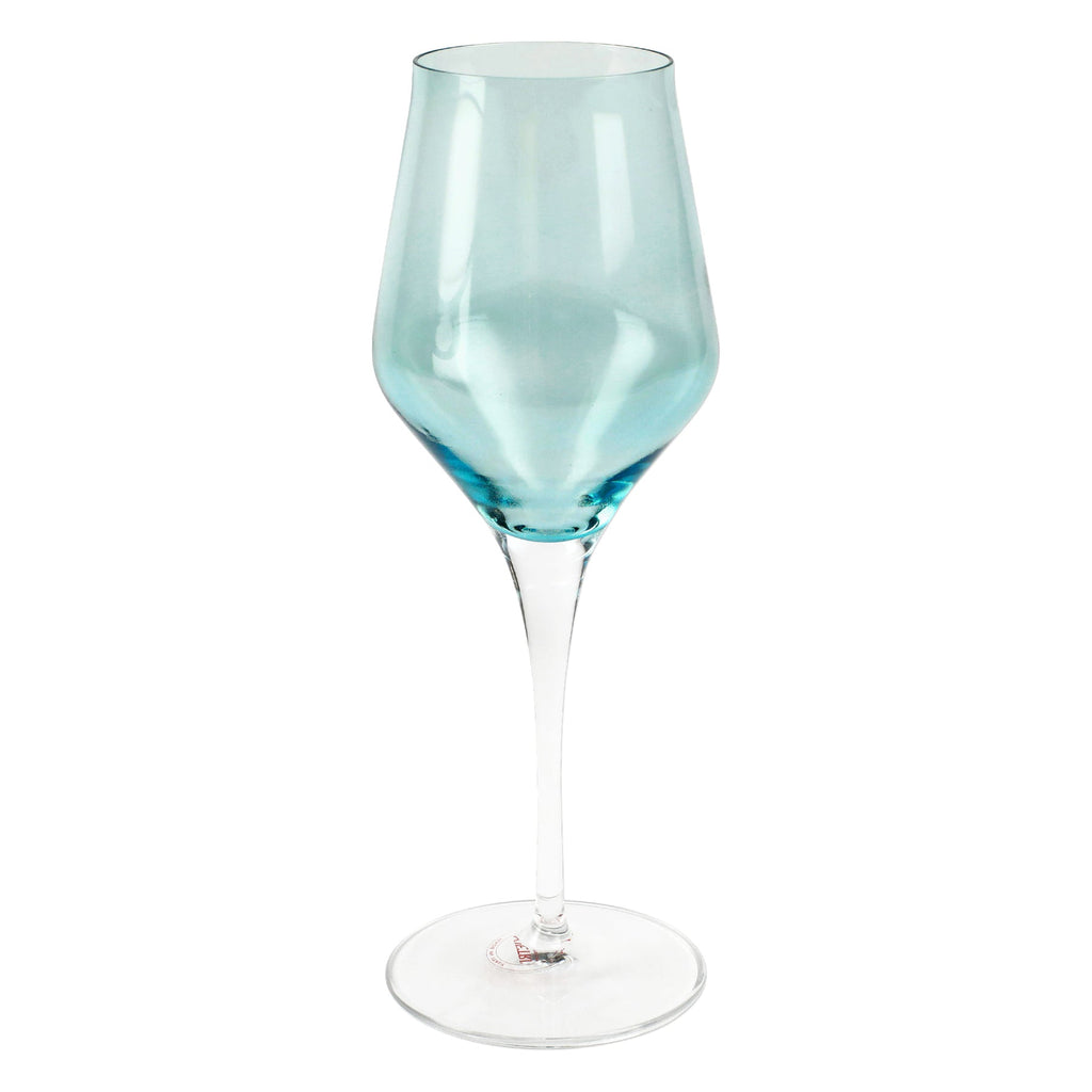 Contessa Teal Wine Glass Glassware Vietri   