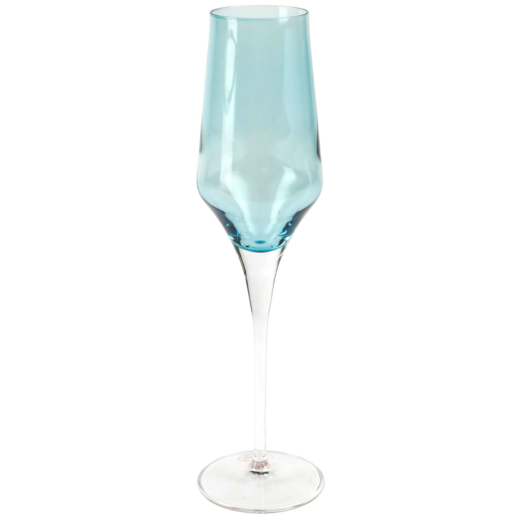 Contessa Teal Champagne Glass  Vietri   