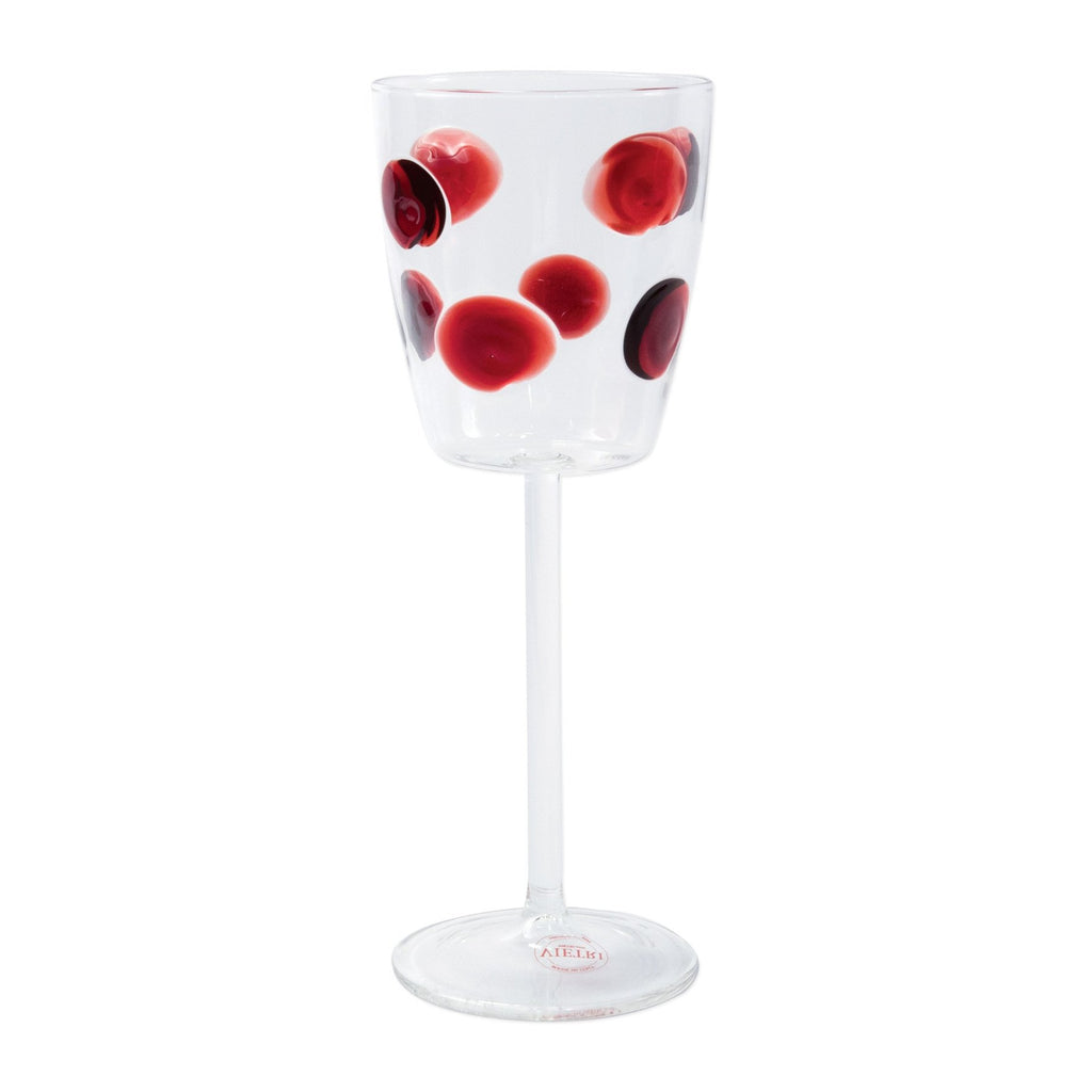 Drop Wine Glass Glassware Vietri Red  