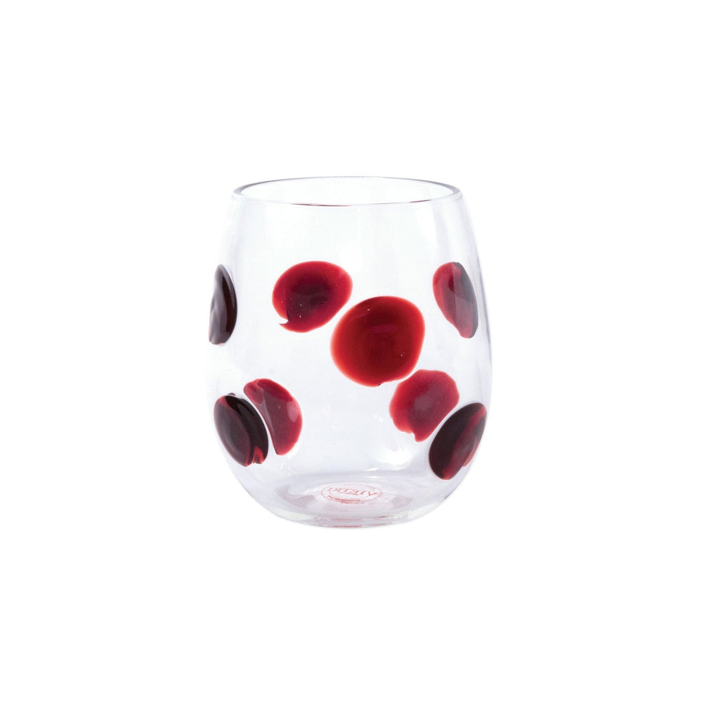 Drop Stemless Wine Glass Glassware Vietri Red  