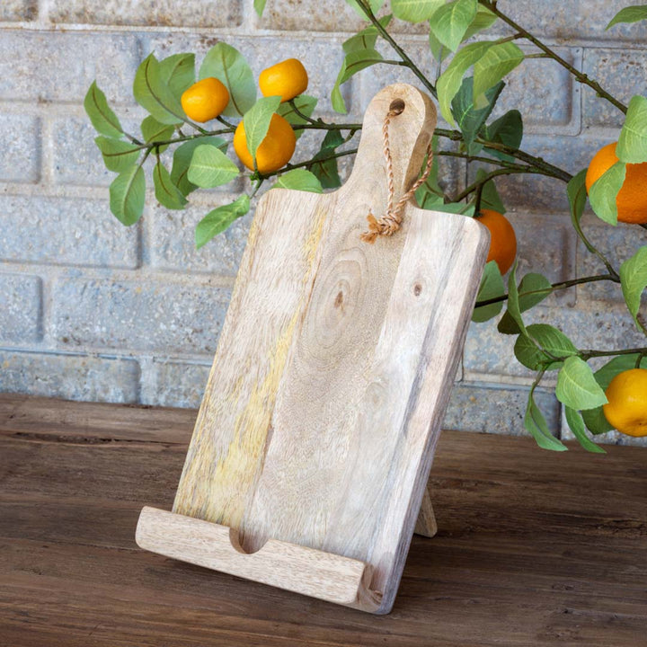 Vertical Mango Wood Book Holder Decor Farmhouse Designs   