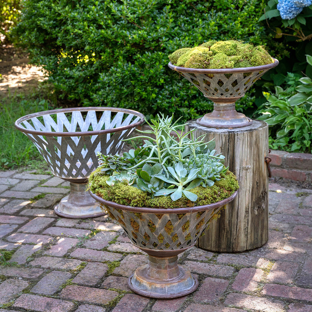 Outdoor Metal Woven Bowl Set Decor Farmhouse Designs   