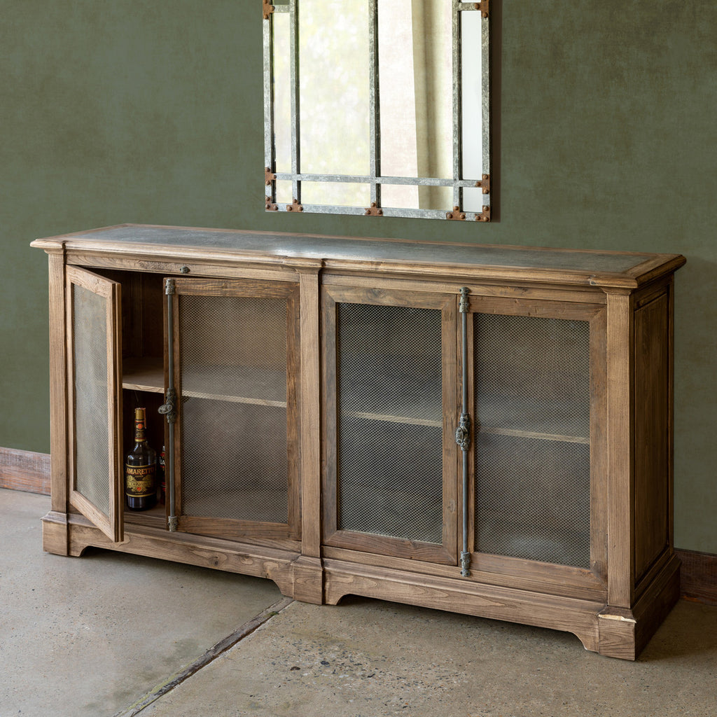 Zinc Aged Rustic Cabinet Buffets & Sideboards Farmhouse Designs   