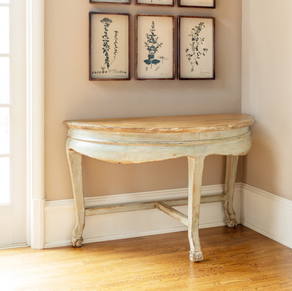 French Inspired Demi Lune Table Console & Sofa Tables Farmhouse Designs   