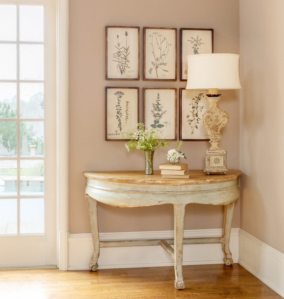 French Inspired Demi Lune Table Console & Sofa Tables Farmhouse Designs   