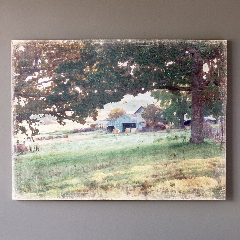 Rustic Farm Watercolor Canvas Print Paintings & Art Prints Farmhouse Designs   