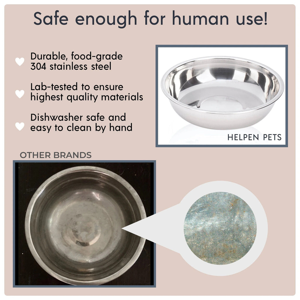 Helpen Pets Set of 2 Food-Grade Stainless Steel Replacement Bowls Pet Accessories Helpen Pets   