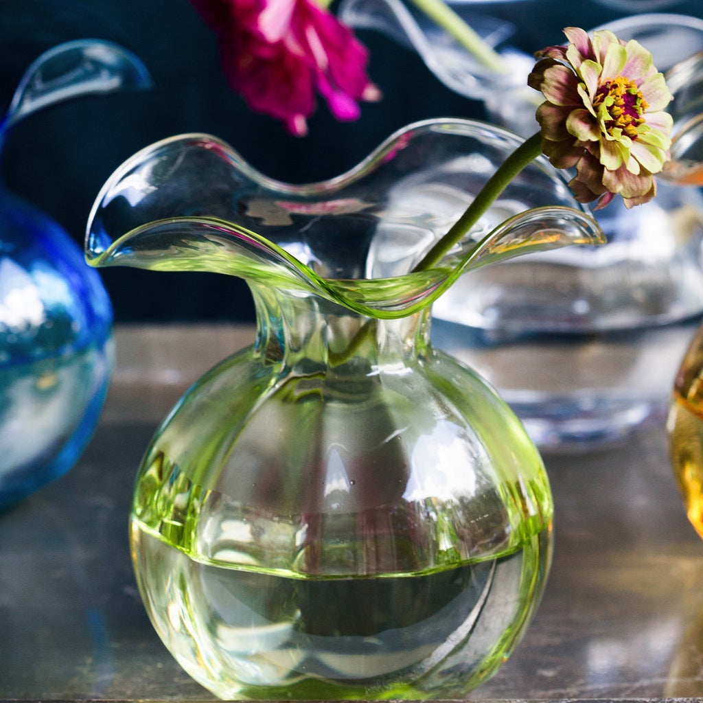 Hibiscus Glass Green Bud Vase Vases Vietri   