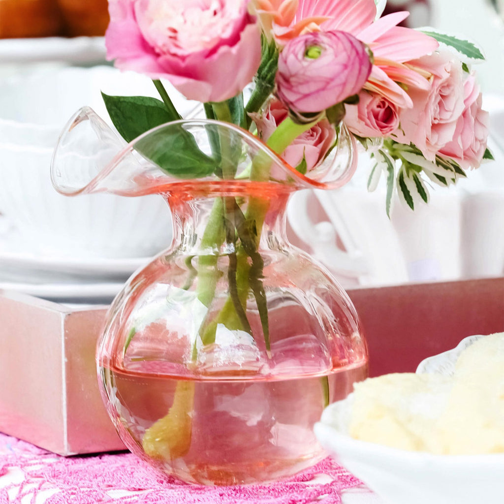 Hibiscus Glass Pink Bud Vase Vases Vietri   