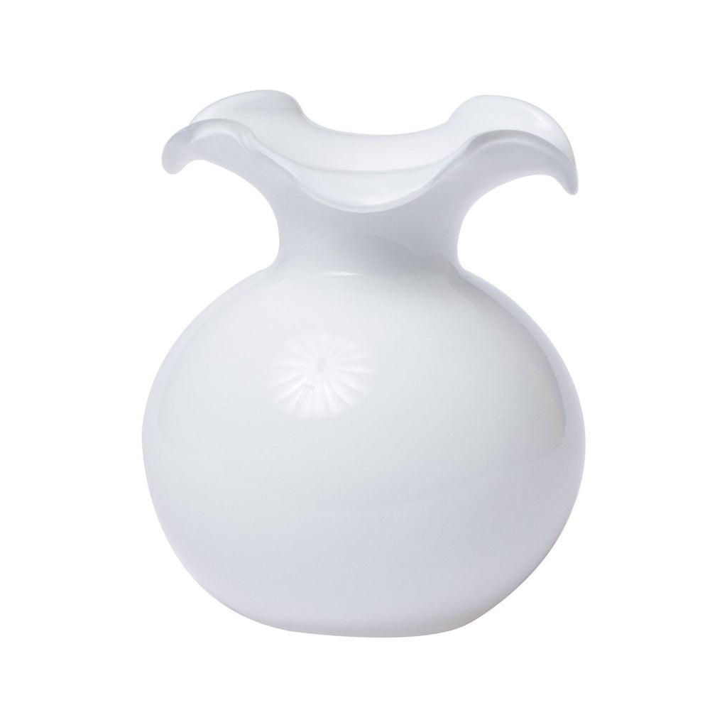Hibiscus Glass White Small Fluted Vase Vases Vietri White  
