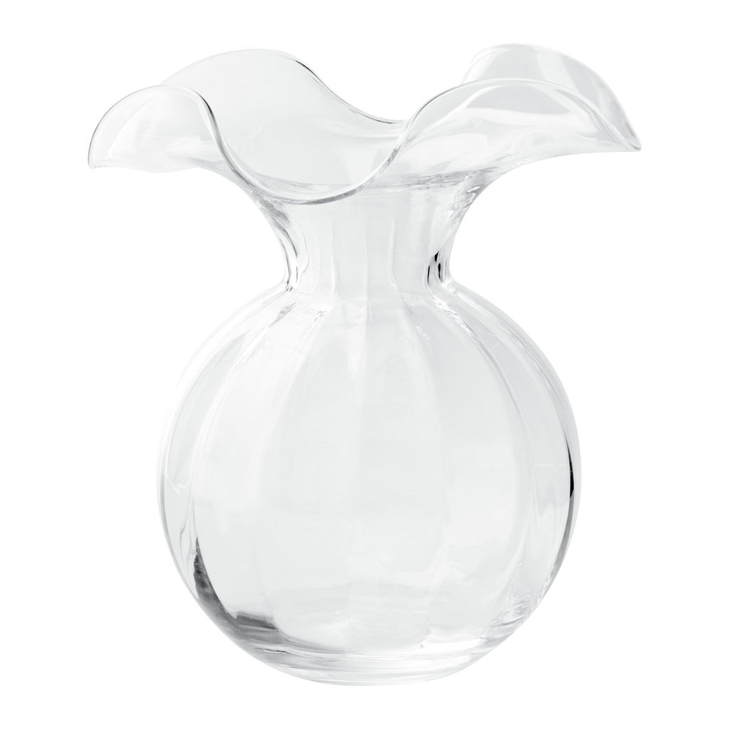 Hibiscus Glass Clear Medium Fluted Vase Vases Vietri Clear  