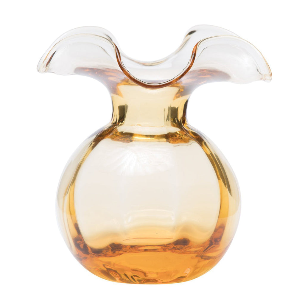 Hibiscus Glass Amber Medium Fluted Vase Vases Vietri   