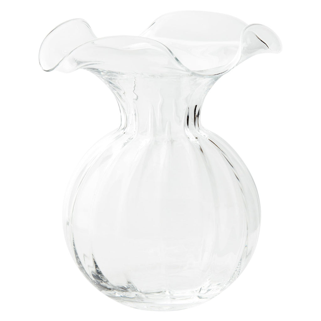 Hibiscus Glass Clear Large Fluted Vase Vases Vietri Clear  