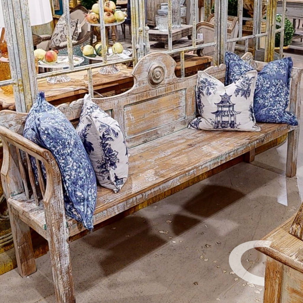 Antique Rustic Style Bench Benches Farmhouse Designs   