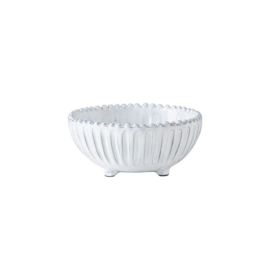 Incanto Stripe Footed Bowl Dinnerware Vietri White  