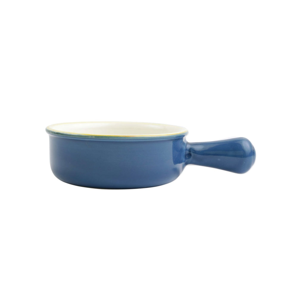 Italian Bakers Small Round Baker with Large Handle Kitchen Basics Vietri Blue  