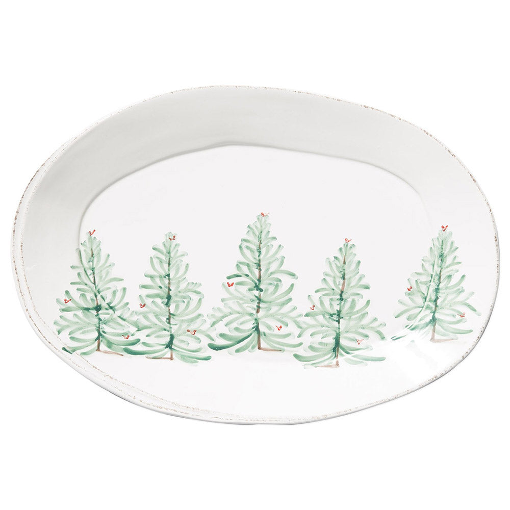 Lastra Holiday Oval Platter Serveware Vietri Green  