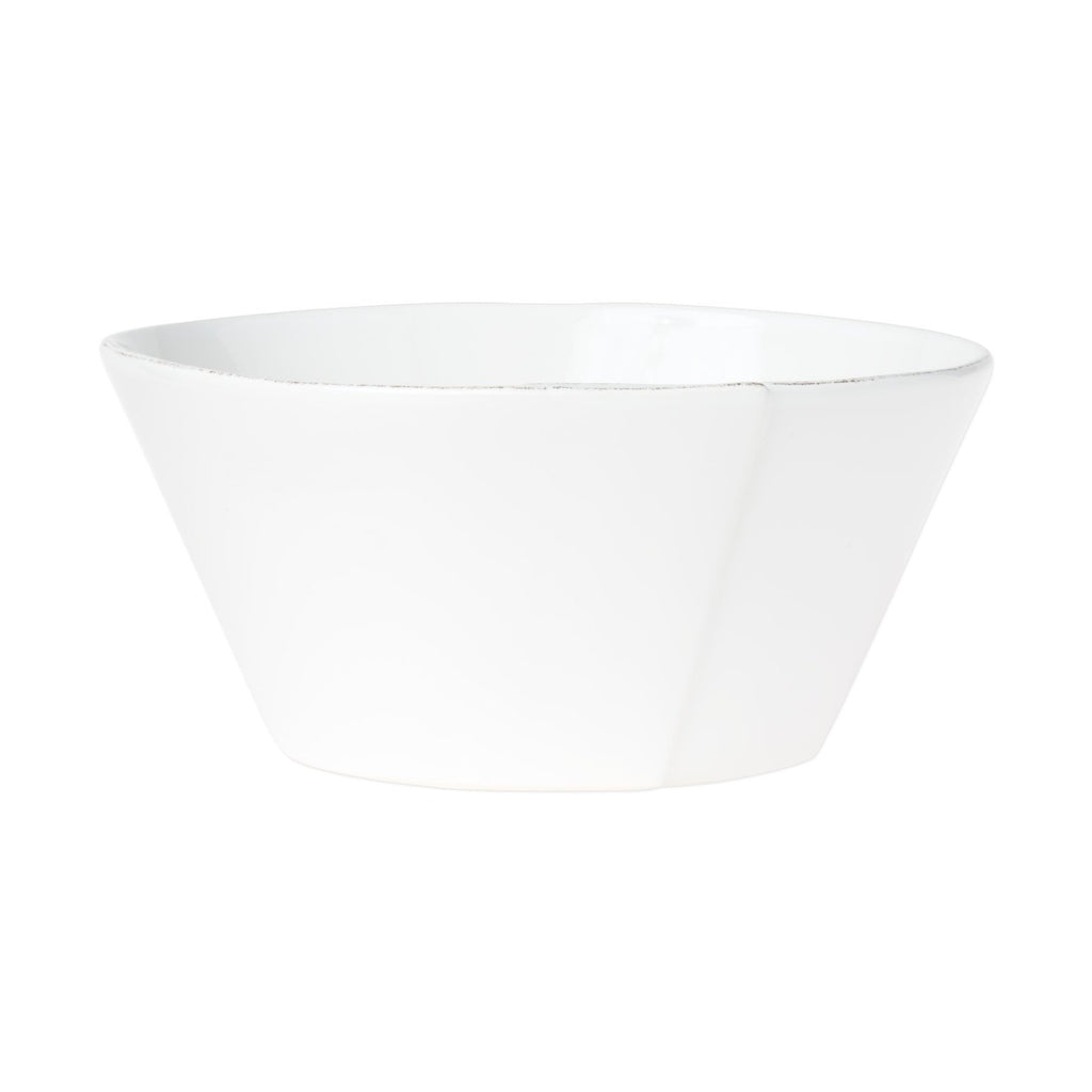 Lastra White Large Stacking Serving Bowl Serveware Vietri White  