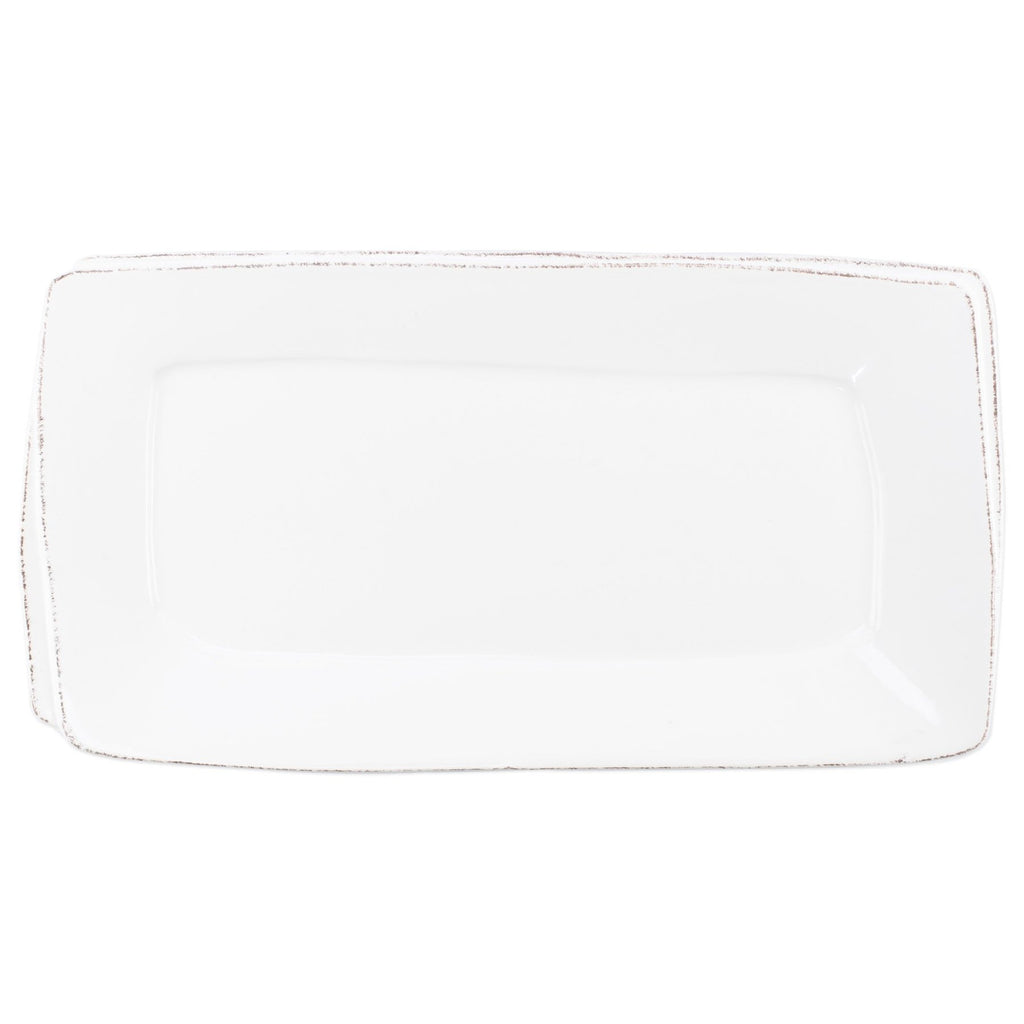 Lastra White Rectangular Platter Serveware Vietri White  