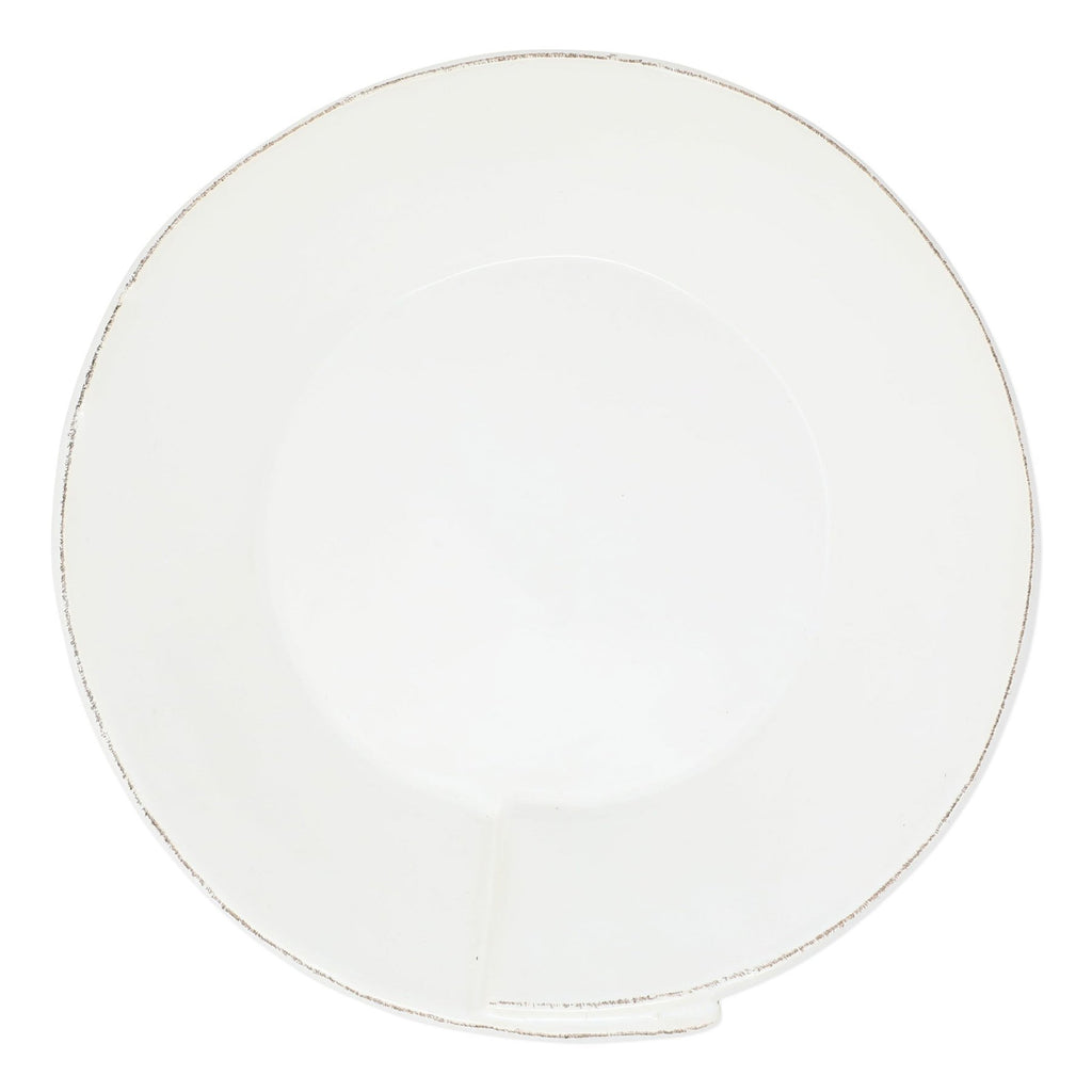 Lastra White Large Shallow Serving Bowl Serveware Vietri   